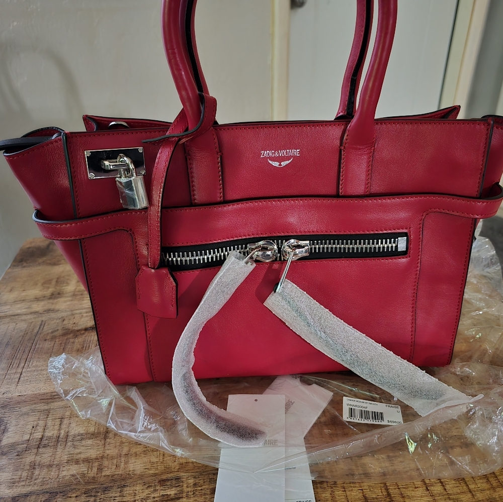 Zadig & Voltaire Candide Medium Red Satchel Bag